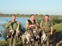 Trofea z tego stawu - strzelcy i psy. Król Tomek w środku.