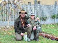 Królowa i król królewskiego polowania - łowczy z żoną