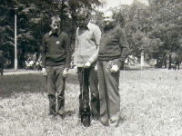 A, Z Ciemniewscy, Michał Świerkot i Tora lata 80-te - wystawa psów w Chorzowie.